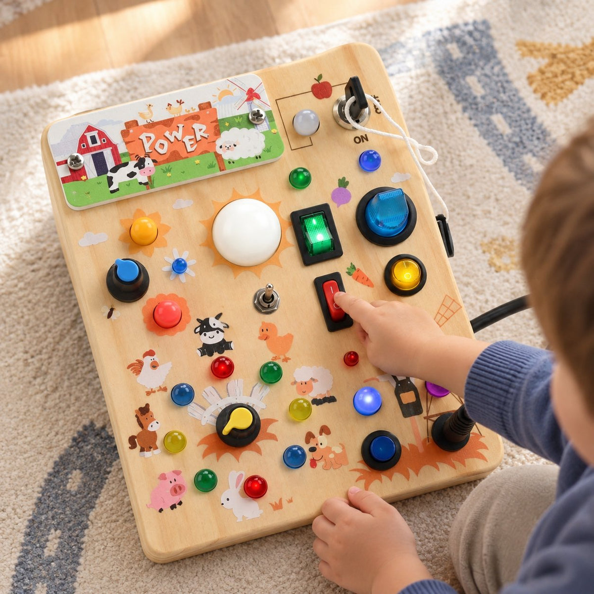 situation — LuciTablero™ – Tablero Sensorial Montessori de Madera con Luces