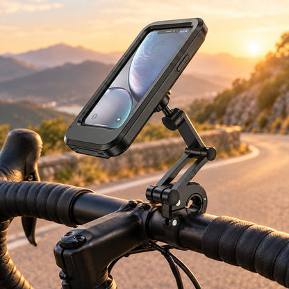 situation — RutaFija™ – Soporte de Móvil Estanco para Moto y Bici, Giro 360°