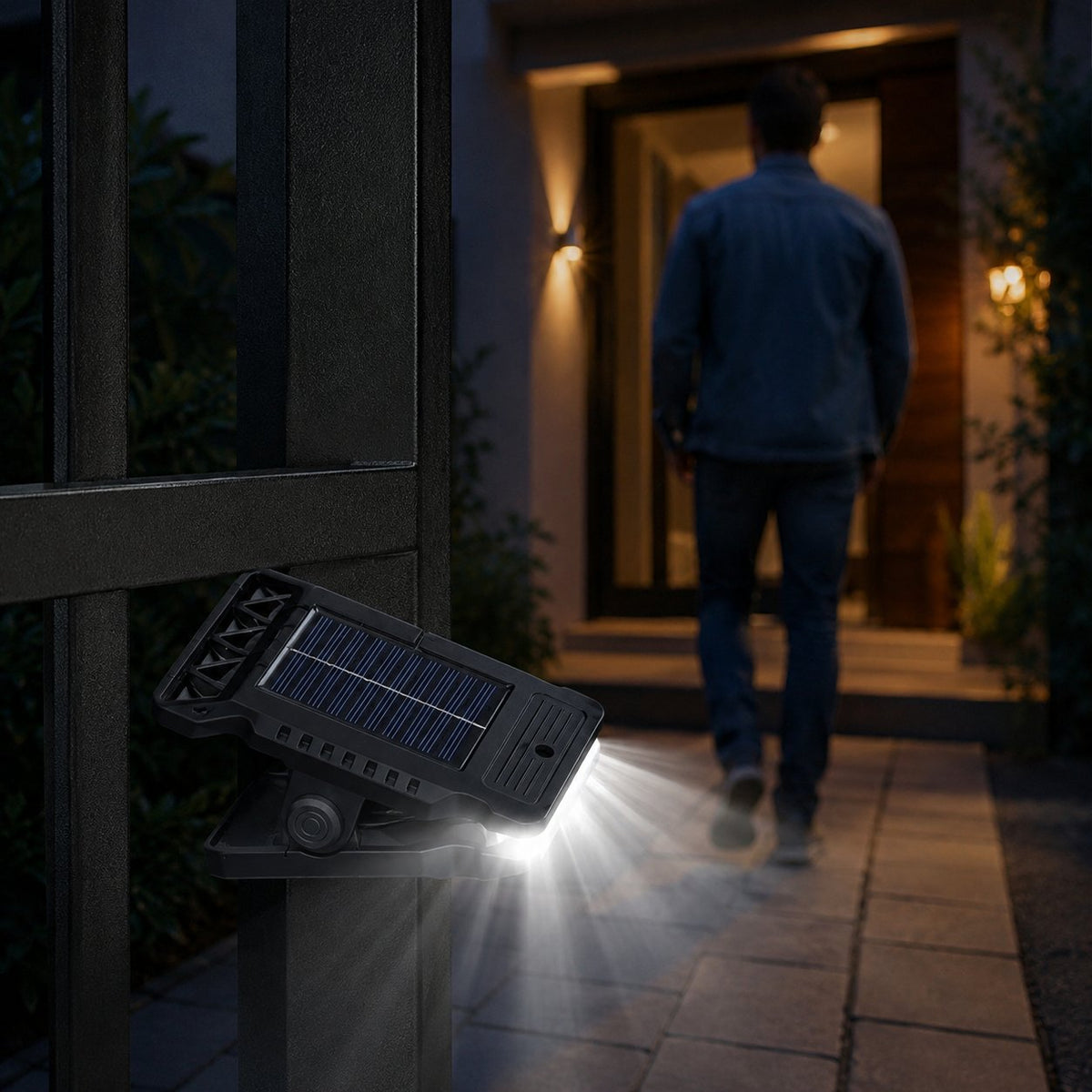 situation — SolClip™ – Lámpara Solar LED con Clip y Sensor de Movimiento, sin cables ni taladros