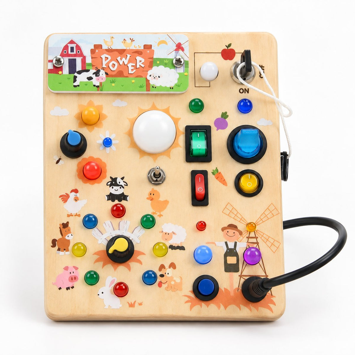 packshot — LuciTablero™ – Tablero Sensorial Montessori de Madera con Luces