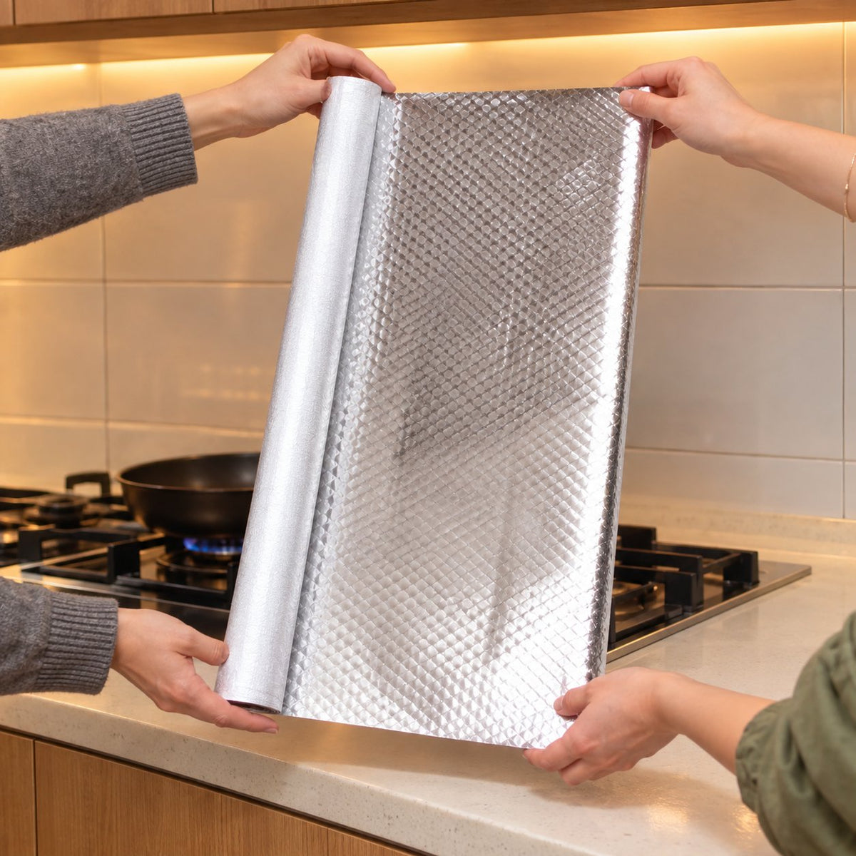 situation — Papel Adhesivo de Aluminio para Cocina – Antigrasa e Impermeable
