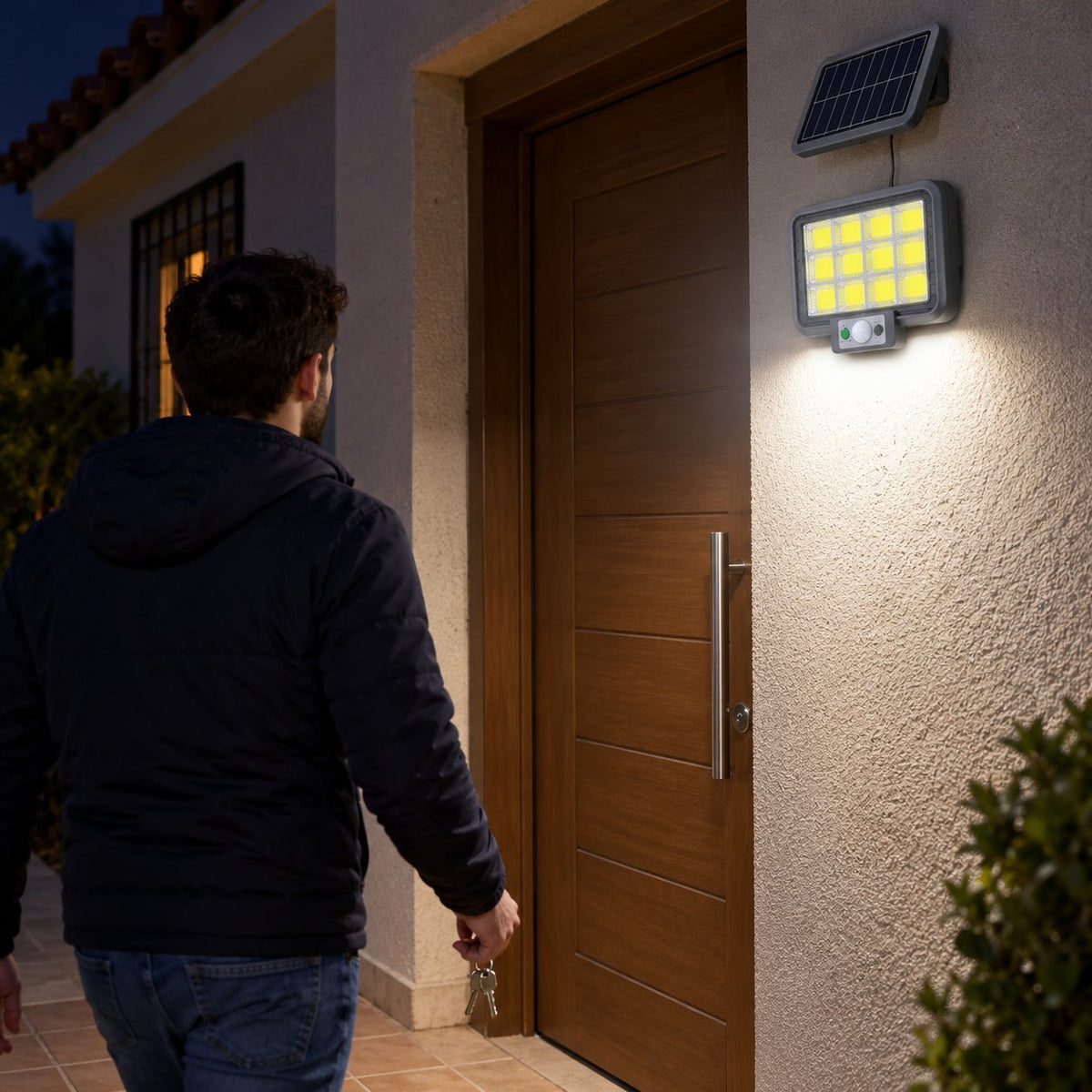 situation — Lámpara Solar de Pared con Panel Separado y Sensor de Movimiento