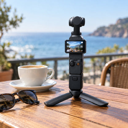 situation — Cámara Gimbal de Bolsillo con Estabilizador Integrado – Kit con Empuñadura y Mini Trípode