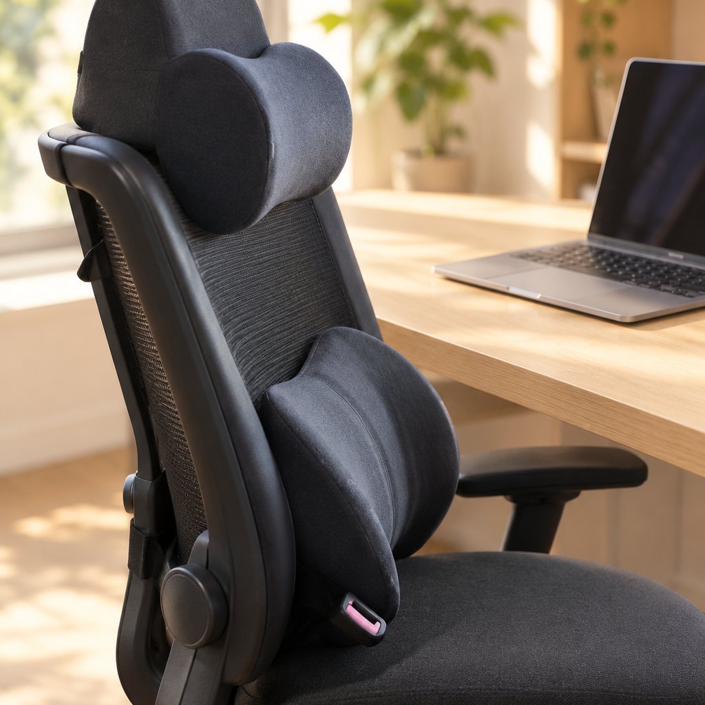 situation — ErgoRuta™ – Kit Cojín Lumbar + Reposacabezas Cervical para Coche