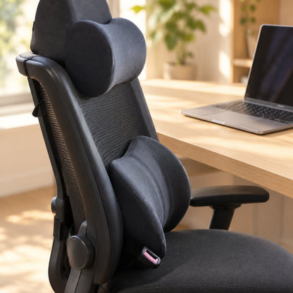 situation — ErgoRuta™ – Kit Cojín Lumbar + Reposacabezas Cervical para Coche