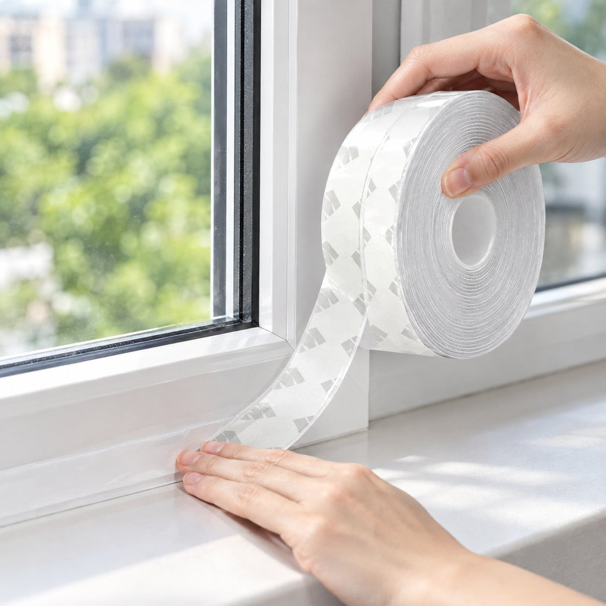 situation — Cinta selladora transparente autoadhesiva para ventanas y puertas