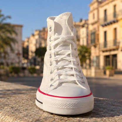 situation — Zapatillas Altas Blancas de Piel Sintética