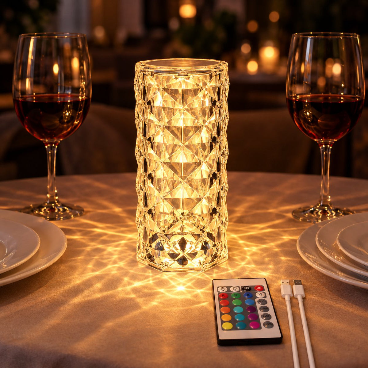 situation — LumiCristal™ – Lámpara LED de Cristal Acrílico con Mando a Distancia