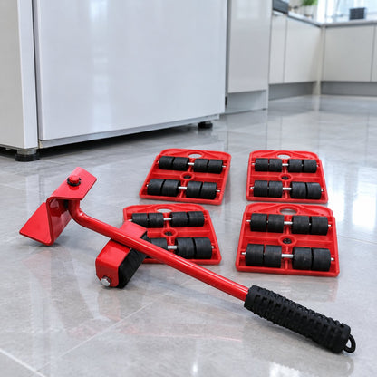 situation — MueveFácil™ – Kit Elevador de Muebles: Palanca de Acero + 4 Plataformas con Ruedas