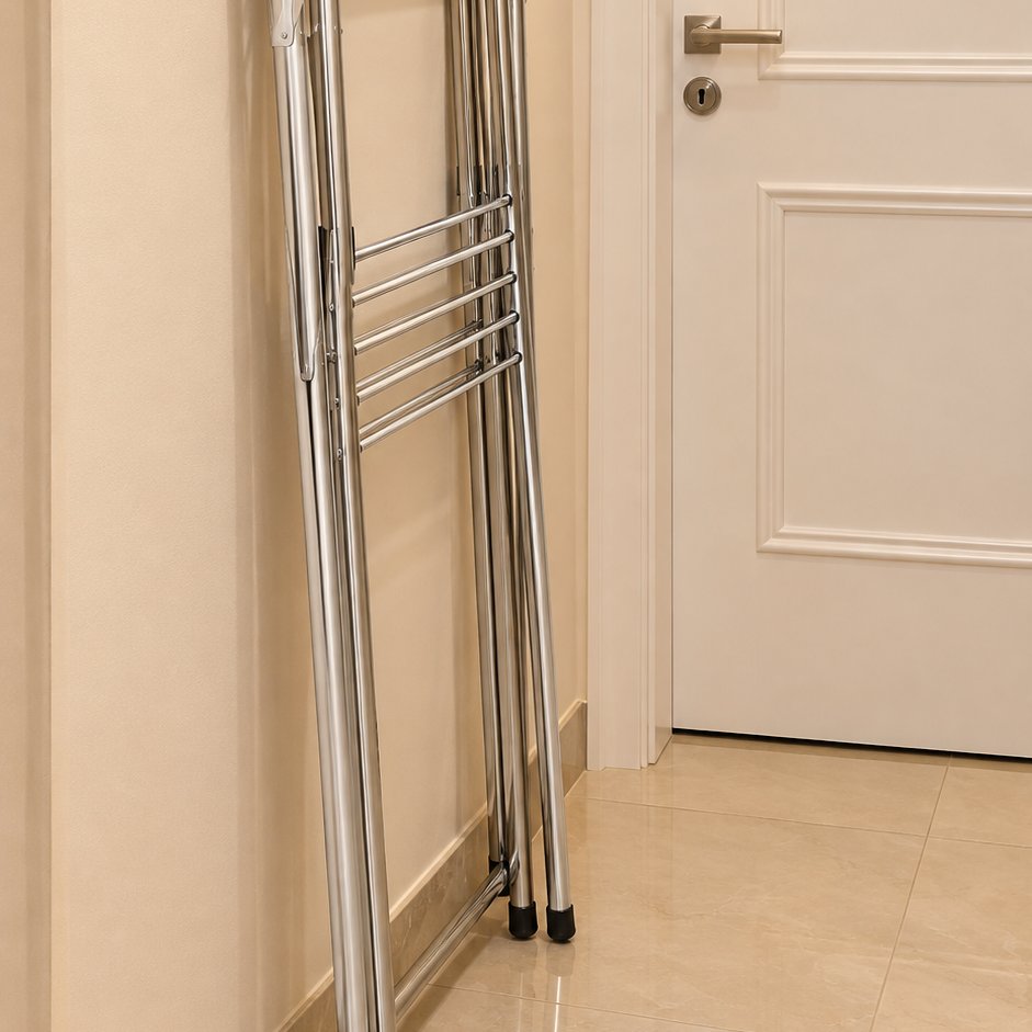 situation — Tendedero Plegable Extensible XXL de Acero Inoxidable
