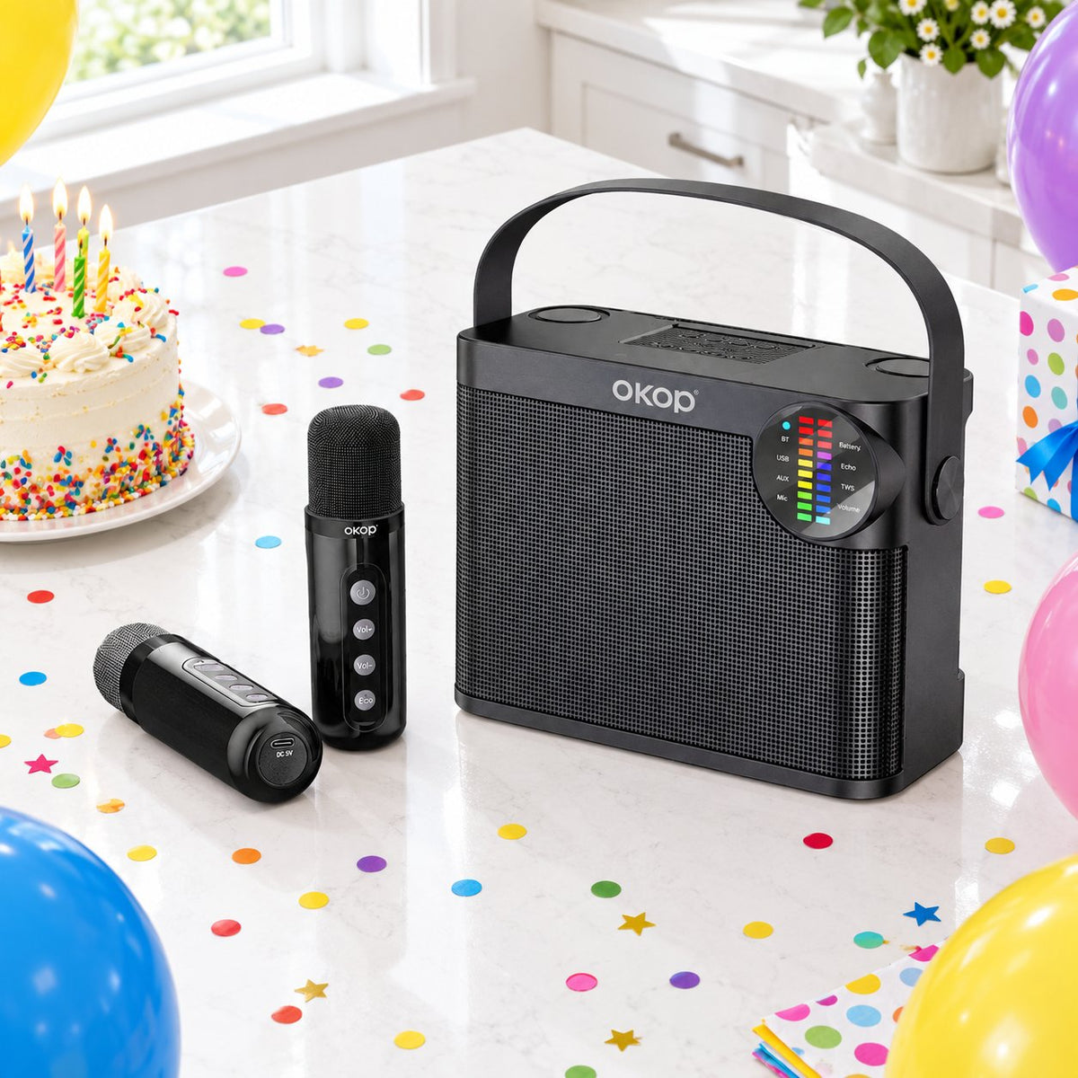 situation — Altavoz Karaoke Bluetooth con 2 Micrófonos Inalámbricos