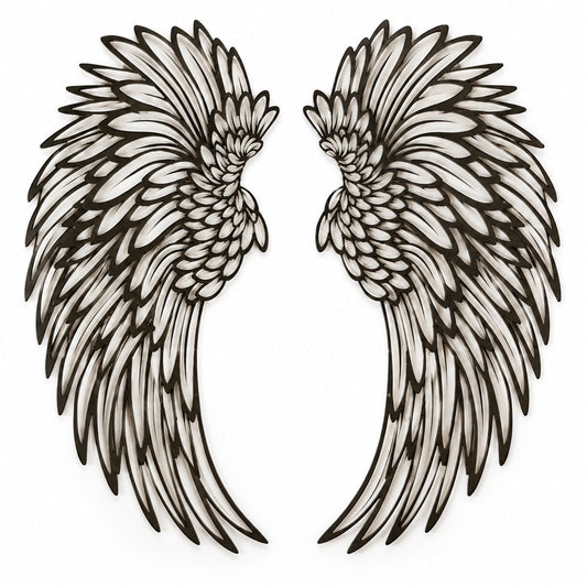 packshot — Alas de Ángel de Metal para Pared – Decoración de Acero Calado