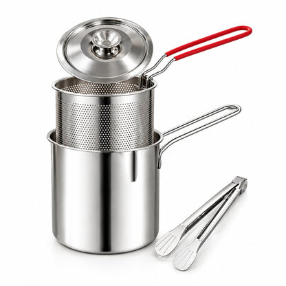 packshot — Olla Freidora Mini de Acero Inoxidable 304 con Cesta Escurridora