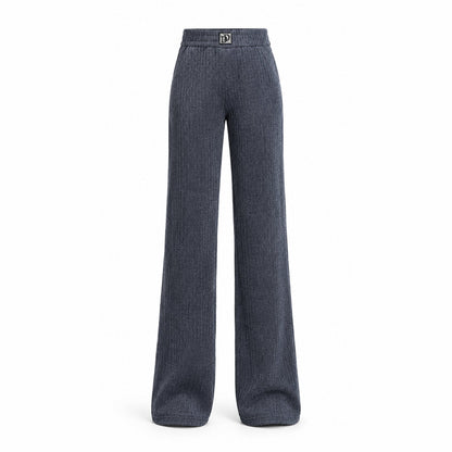 packshot — Pantalón Ancho de Chenilla con Forro Polar – Cintura Alta Elástica