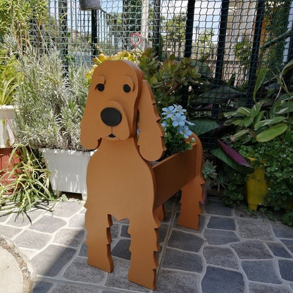variante Cocker Spaniel — Maceta Perro Shih Tzu Pintada a Mano — Jardinera Decorativa para Interior, Terraza y Jardín