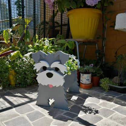 variante Schnauzer — Maceta Perro Shih Tzu Pintada a Mano — Jardinera Decorativa para Interior, Terraza y Jardín