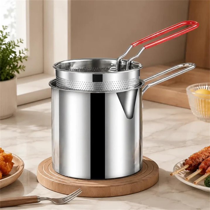 packshot — InoxFry™ – Olla Freidora de Acero Inoxidable con Cesta Extraíble