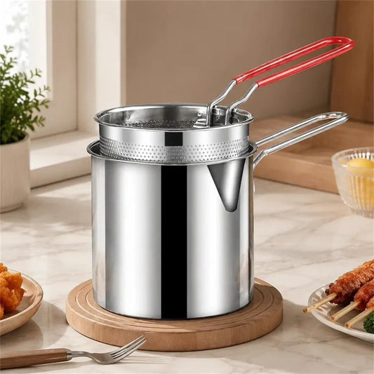 packshot — InoxFry™ – Olla Freidora de Acero Inoxidable con Cesta Extraíble